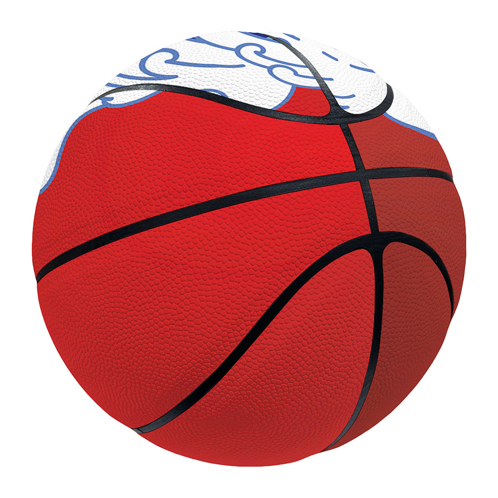 Red Sun Japanese Wave Print Basketball