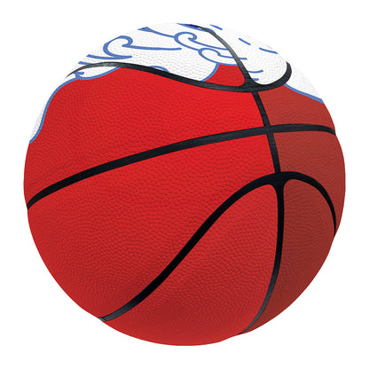 Red Sun Japanese Wave Print Basketball