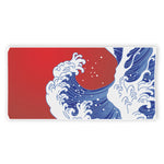 Red Sun Japanese Wave Print Beach Towel