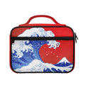 Red Sun Japanese Wave Print Briefcase Bible Bag