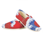 Red Sun Japanese Wave Print Casual Shoes