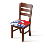 Red Sun Japanese Wave Print Chair Cushion Cover