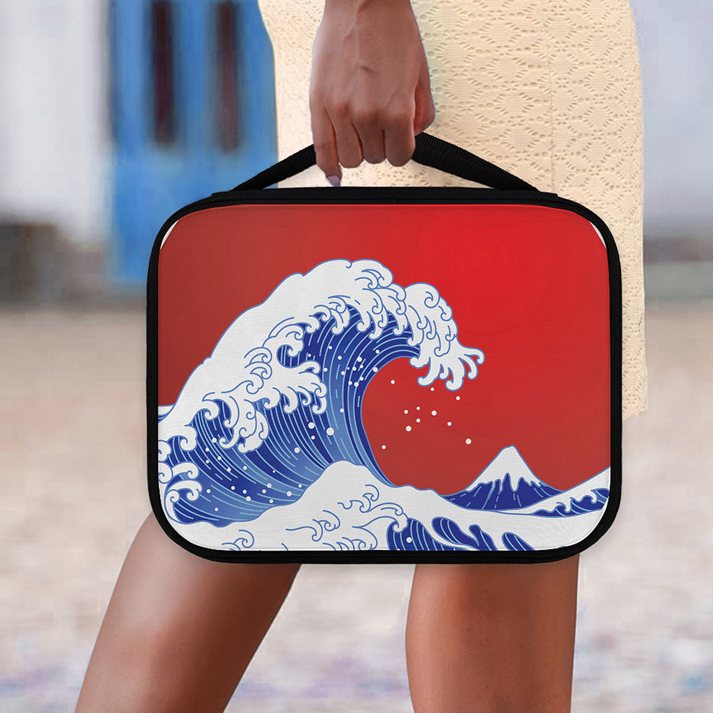 Red Sun Japanese Wave Print Classic Bible Case