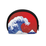 Red Sun Japanese Wave Print Coin Purse