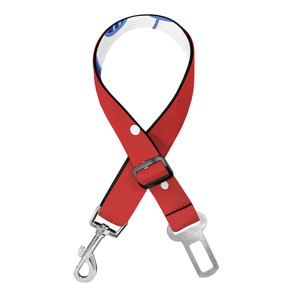 Red Sun Japanese Wave Print Dog Seat Belt