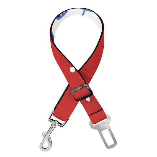 Red Sun Japanese Wave Print Dog Seat Belt