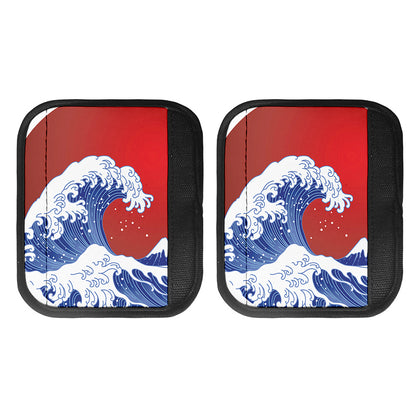 Red Sun Japanese Wave Print Handle Covers