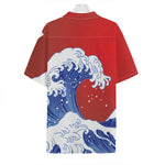 Red Sun Japanese Wave Print Hawaiian Shirt