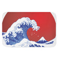 Red Sun Japanese Wave Print Indoor Door Mat