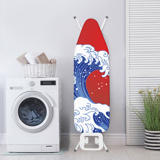 Red Sun Japanese Wave Print Ironing Board Cover
