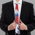 Red Sun Japanese Wave Print Necktie