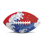 Red Sun Japanese Wave Print Rugby Ball