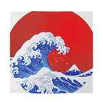 Red Sun Japanese Wave Print Silk Bandana
