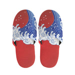 Red Sun Japanese Wave Print Slippers