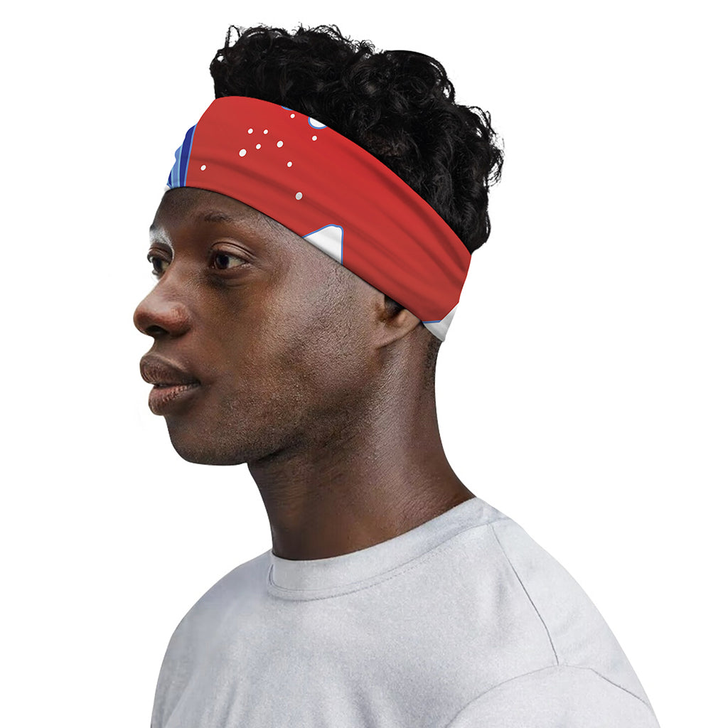 Red Sun Japanese Wave Print Sports Headband