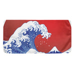 Red Sun Japanese Wave Print Towel