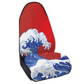 Red Sun Japanese Wave Print Waterproof Car Seat Cover