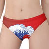 Red Sun Japanese Wave Print Women's Panties