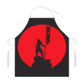 Red Sun Samurai Print Adjustable Apron