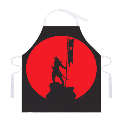 Red Sun Samurai Print Adjustable Apron