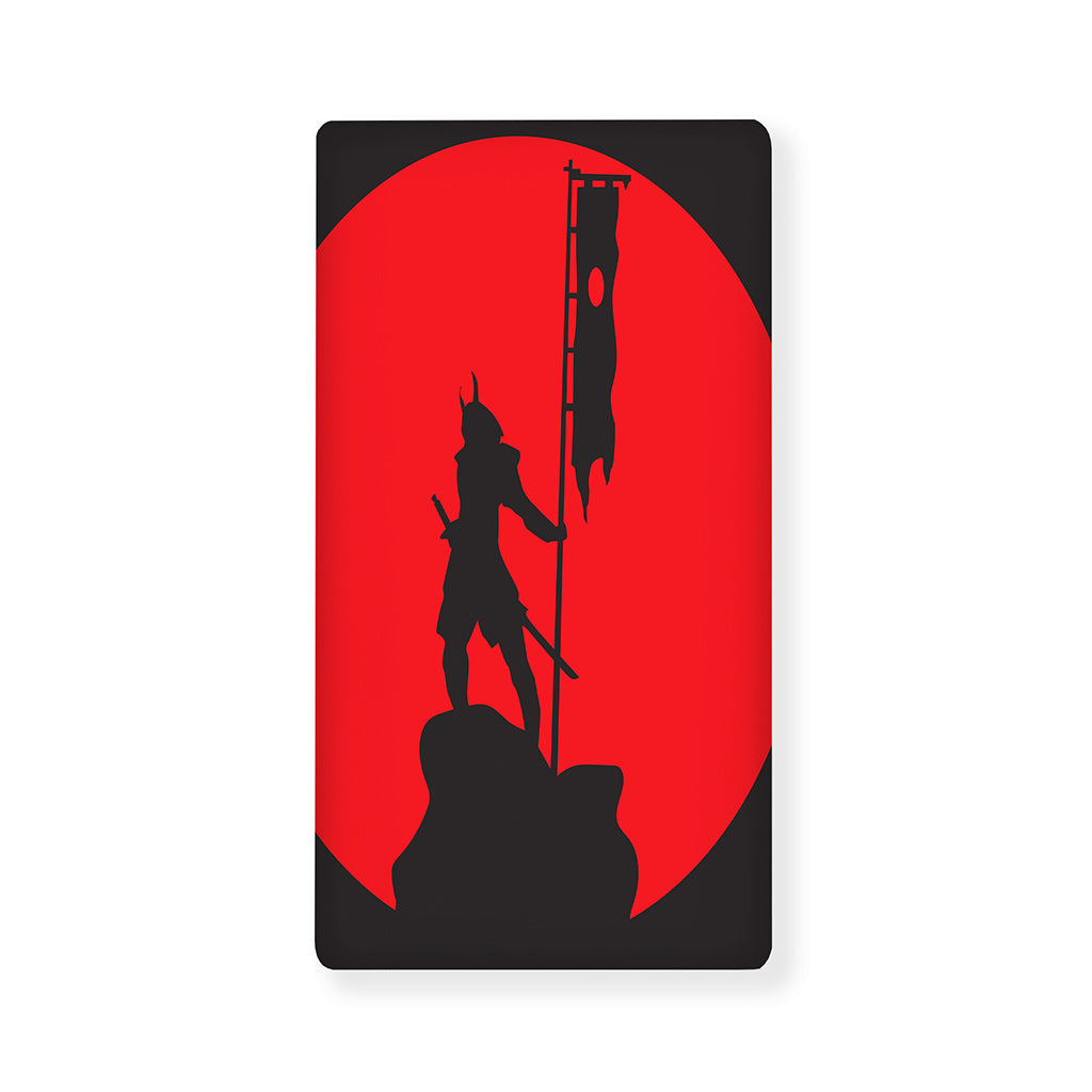 Red Sun Samurai Print Baby Crib Sheet