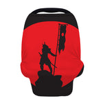 Red Sun Samurai Print Baby Seat Cover