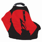 Red Sun Samurai Print Baby Seat Cover