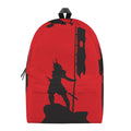 Red Sun Samurai Print School Backpack