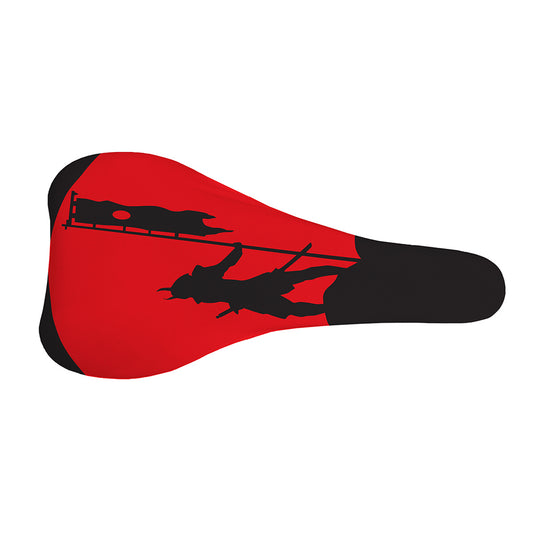 Red Sun Samurai Print Bicycle Seat Cover