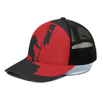Red Sun Samurai Print Black Mesh Trucker Cap