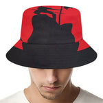 Red Sun Samurai Print Bucket Hat
