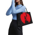 Red Sun Samurai Print Canvas Tote Bag