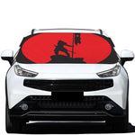 Red Sun Samurai Print Car Windshield Snow Cover