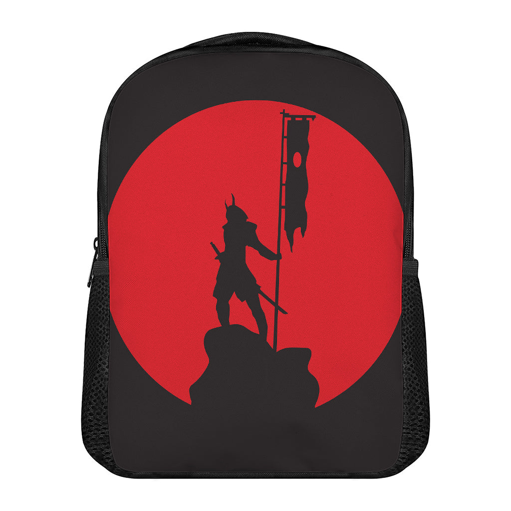 Red Sun Samurai Print Casual Backpack