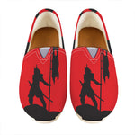 Red Sun Samurai Print Casual Shoes