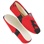 Red Sun Samurai Print Casual Shoes