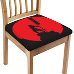 Red Sun Samurai Print Chair Cushion Cover