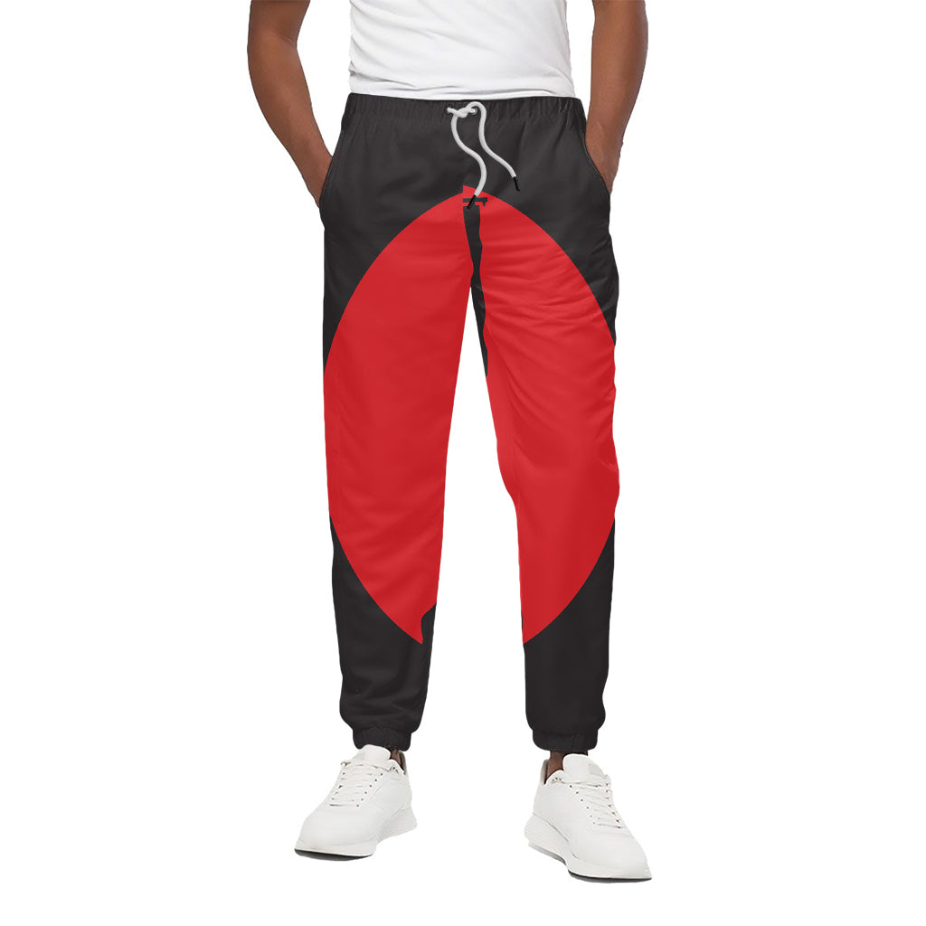 Red Sun Samurai Print Cotton Pants
