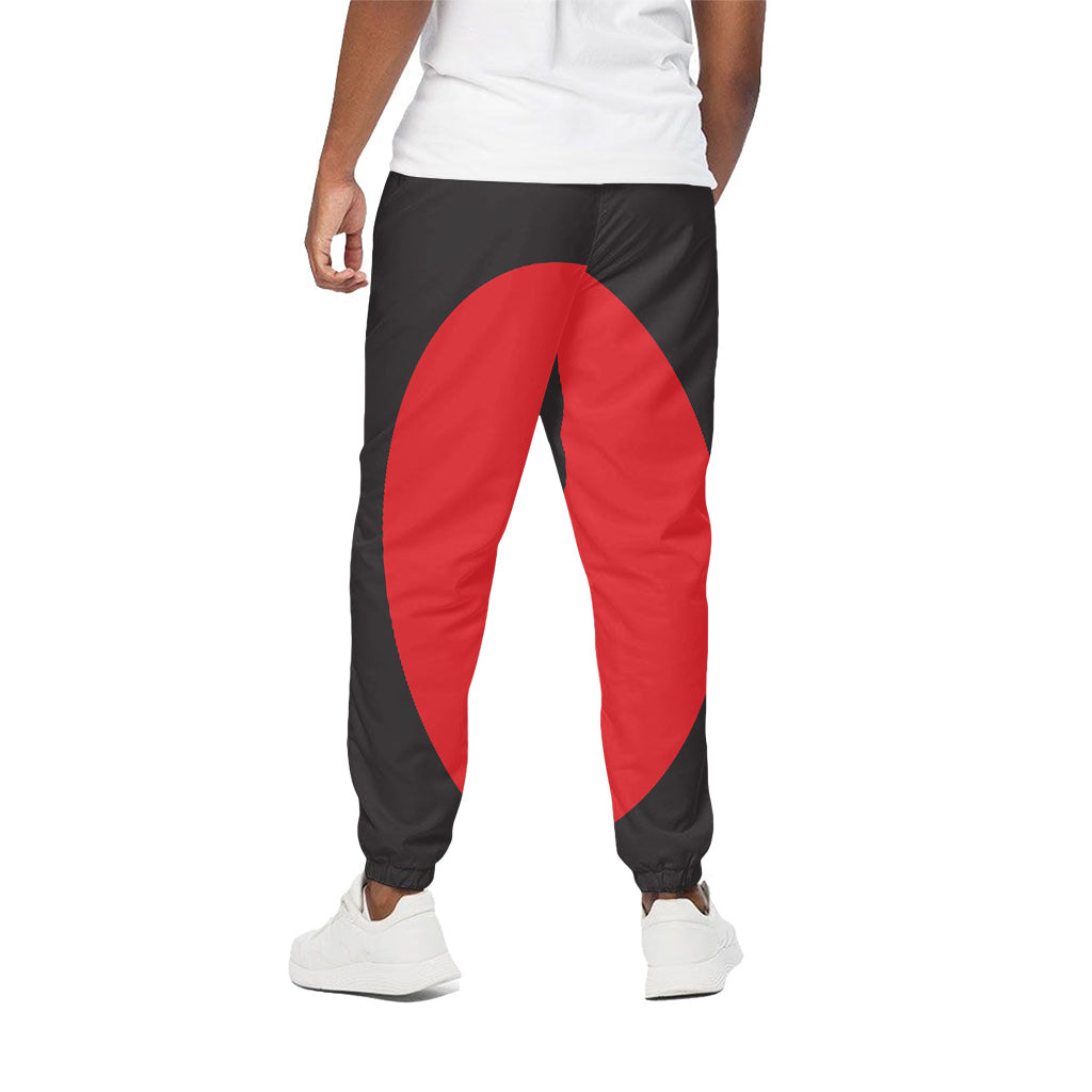 Red Sun Samurai Print Cotton Pants