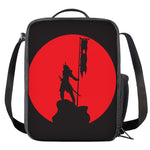 Red Sun Samurai Print Crossbody Lunch Bag