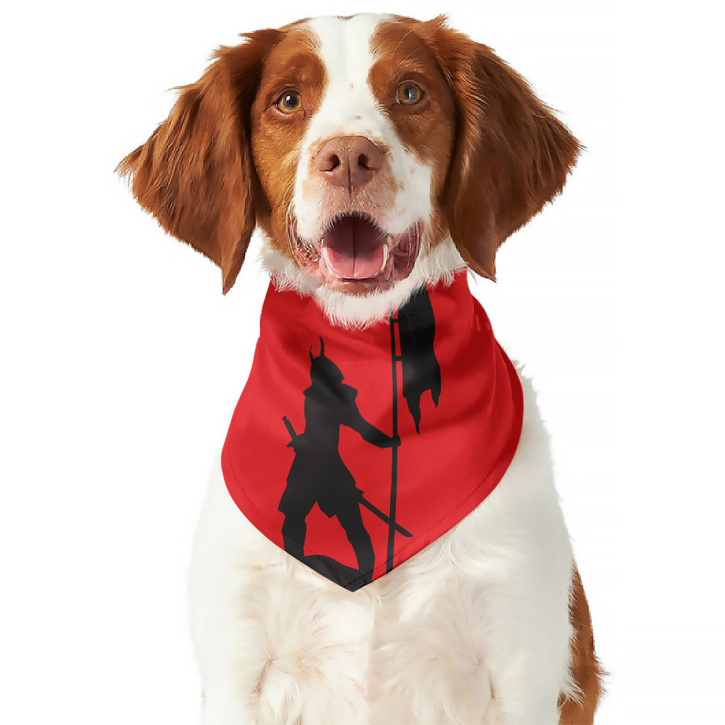 Red Sun Samurai Print Dog Bandana