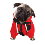 Red Sun Samurai Print Dog Zip Up Hoodie