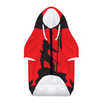Red Sun Samurai Print Dog Zip Up Hoodie