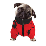 Red Sun Samurai Print Dog Zip Up Jacket