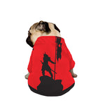 Red Sun Samurai Print Dog Zip Up Jacket
