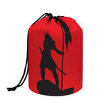 Red Sun Samurai Print Drawstring Makeup Bag