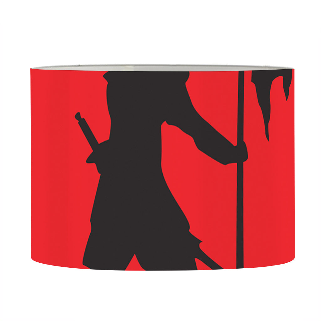 Red Sun Samurai Print Drum Lamp Shade