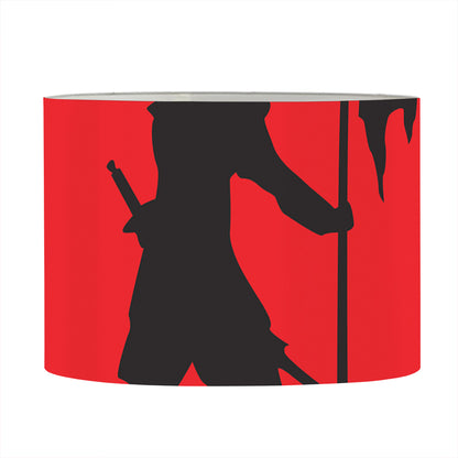 Red Sun Samurai Print Drum Lamp Shade