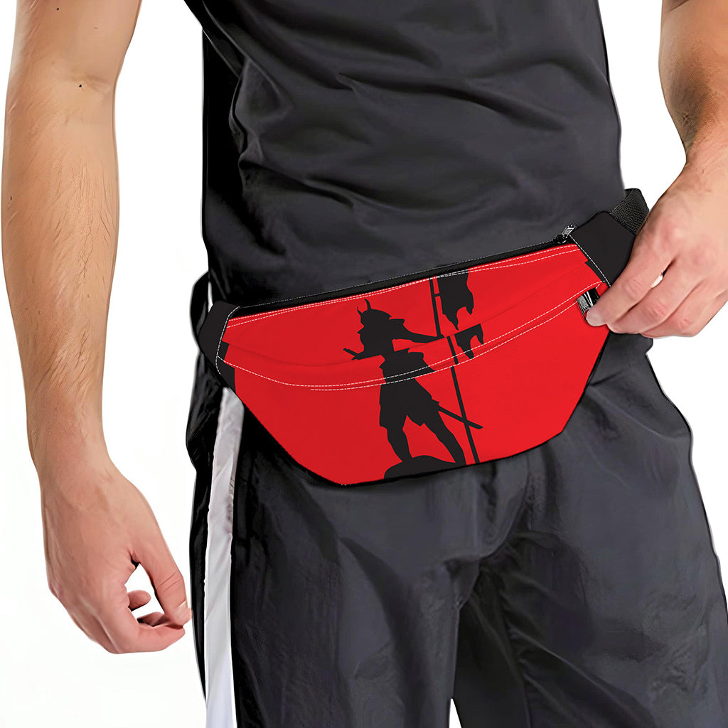 Red Sun Samurai Print Fanny Pack