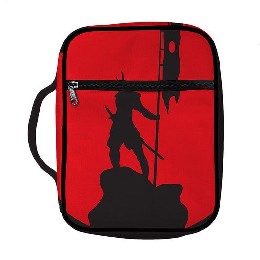 Red Sun Samurai Print Front Pocket Bible Bag